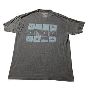 Quiksilver: Gray Skort Sleeve, Crew Neck T-shirt, Size Large